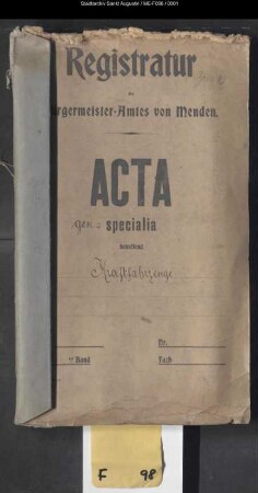 Kraftfahrzeugwesen - generalia und specialia -