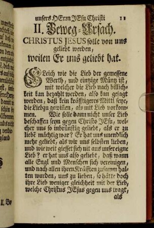 II. Beweg-Ursach. Christus Jesus solle von uns geliebt werden, weilen Er uns geliebt hat