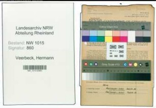 Entnazifizierung Hermann Veerbeck , geb. 19.11.1905 (Technischer Angestellter)