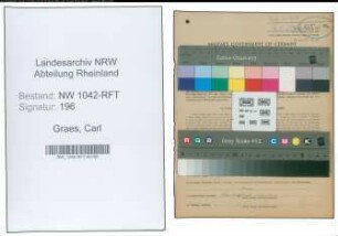 Entnazifizierung Carl Freiherr Von Graes , geb. 29.07.1864 (Landwirt)