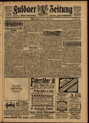 Zweite Ausgabe vom Mittwoch, den 17. Juni 1903.