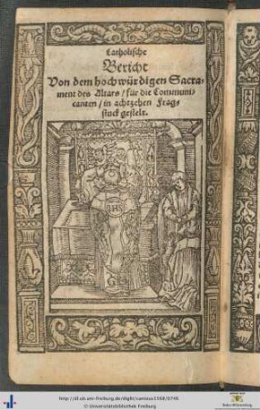 Bericht von dem hochwürdigen Sacrament des Altars.