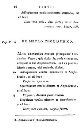 Cap. V. De metro choriambico.