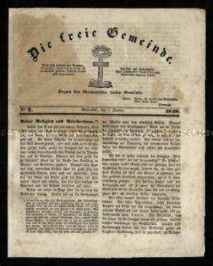 Zeitschrift der freien Gemeinde Weißenfels. 1849