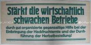 Maueranschlag mit Aufruf der VgdB zur Herbstbestellung