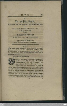 IX. Der gottselige Regent, ...