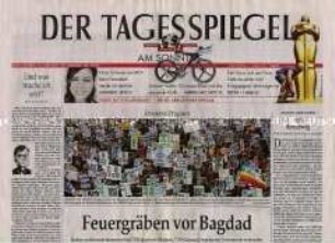 Berliner Tageszeitung "Der Tagesspiegel" u.a. zu weltweiten Protestaktionen gegen den Irak-Krieg