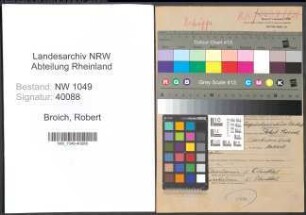 Entnazifizierung Robert Broich , geb. 23.01.1895 ()