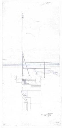 Döllgast, Hans; München; Alte Pinakothek, Wiederaufbau - Gesims - Schnitt