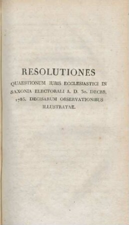 Resolutiones ...