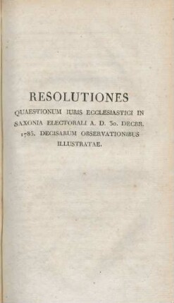 Resolutiones ...
