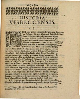 Historia nobilis secularisque virginum Collegii Visbeccensis