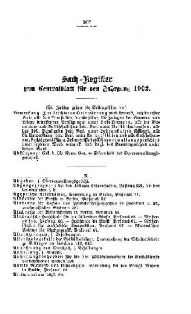 Sach-Register zum Centralblatt für den Jahrgang 1902