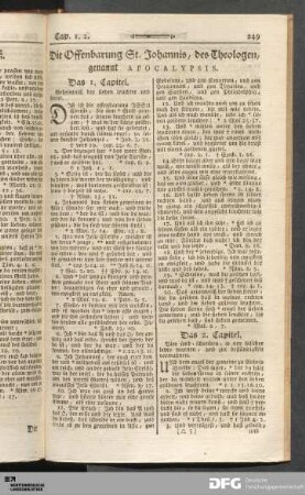 Die Offenbarung St. Johannis, des Theologen, genannt APOCALYPSIS.