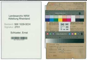 Entnazifizierung Ernst Schlueter , geb. 04.03.1912 (Beamter)