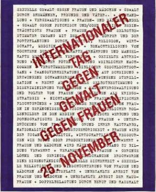 Internationaler Tag gegen Gewalt gegen Frauen