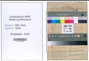Entnazifizierung Josef Kuegelgen , geb. 01.03.1898 (Dentist)
