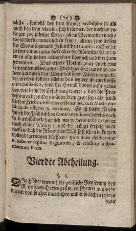 Vierdte Abtheilung
