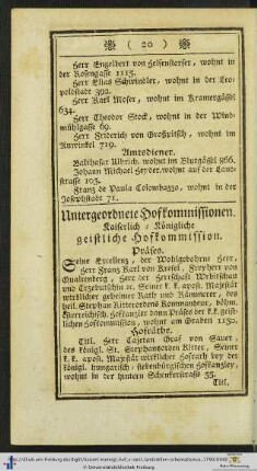 Untergeordnete Hofkommissionen.