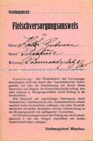 Ausweis zum Bezug von Fleischwaren