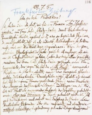 Brief an die Frankfurter Zeitung