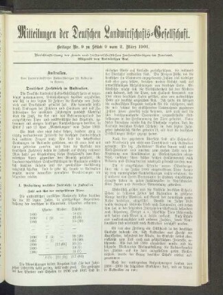 Beilage Nr. 9 zu Stück 9 vom 2. März 1901.