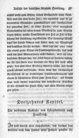 Dreizehntes Kapitel. Die verbotene Ausfuhr von Lebensmitteln nach Frankreich.