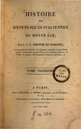 Histoire des républiques italiennes du moyen âge, 13