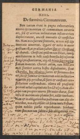 XIIII. De foeminis Germanorum.