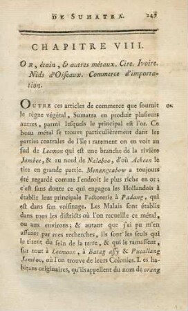Chapitre VIII. Or, étain, & autres métaux ...