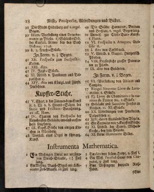 18-30, Instrumenta Mathematica. - Curiosa, naturalia, Antiquaria, Artificialia, &c.