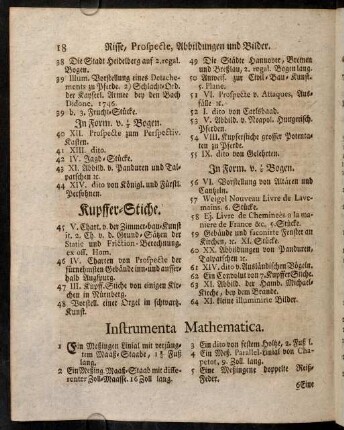 18-30, Instrumenta Mathematica. - Curiosa, naturalia, Antiquaria, Artificialia, &c.