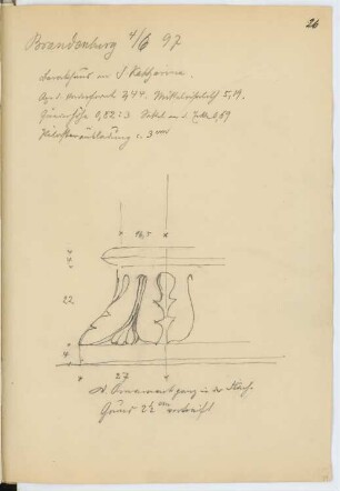 Gymnasium, Brandenburg/Havel: Detail (aus: Skizzen- und Fotoalbum 12)