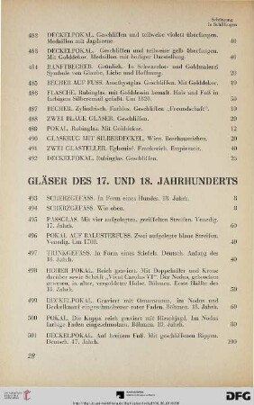 Gläser des 17. und 18. Jahrhunderts (Nr. 493-515)