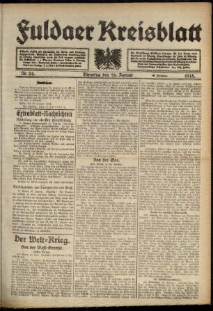 Ausgabe vom Dienstag, den 26. Januar 1915.