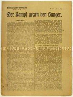 Flugschrift der Reichszentrale für Heimatdienst über die Inflation im Deutschen Reich