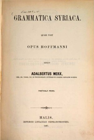 Grammatica Syriaca