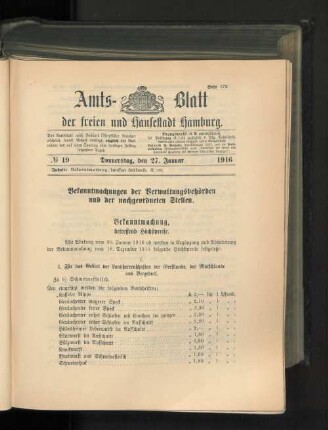 No. 19, 27. Januar 1916