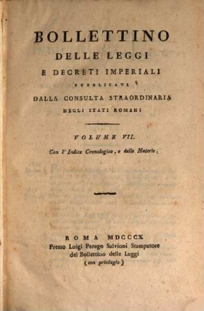 Bollettino delle leggi e decreti imperiali, 7. 1810