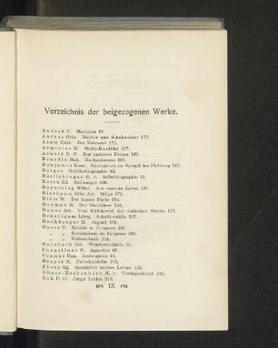 Verzeichnis der beigezogenen Werke.