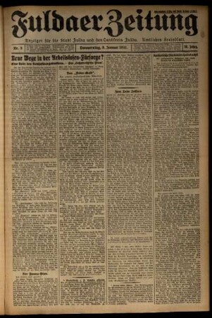 Ausgabe vom Donnerstag, den 08. Januar 1931.