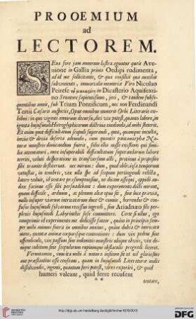 Prooemium ad lectorem