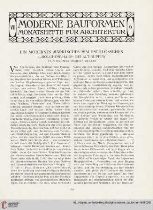 7: Ein modernes märkisches Waldschlösschen : ("Molchow-Haus" bei Alt-Ruppin)