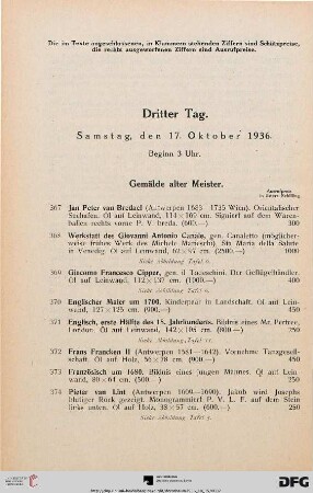 Gemälde alter Meister. (Nr. 367-385)