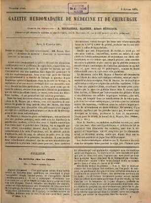 Gazette hebdomadaire de médecine et de chirurgie. 10. 1873