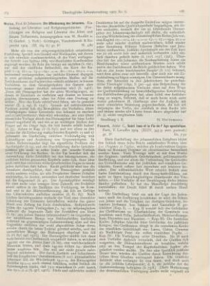 166-167 [Rezension] Fouard, C., Saint Jean et la Fin de l’Age apostolique