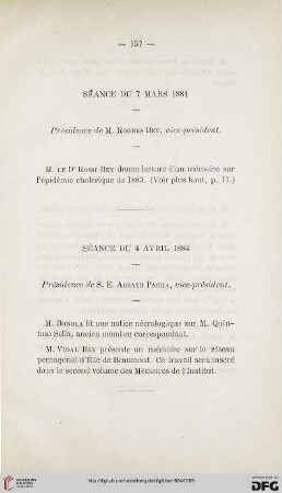 Séance du 4 Avril 1884
