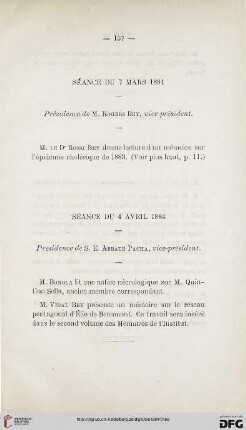 Séance du 4 Avril 1884