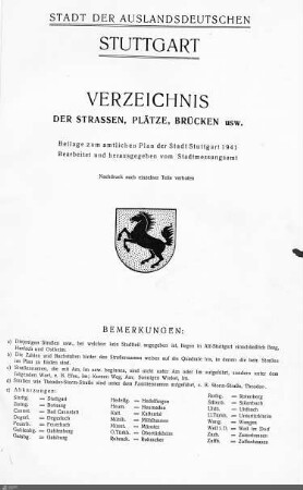 1941: Stuttgarter Adressbücher, 1941