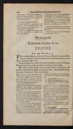 Concionis decimae sextae.